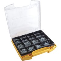 SECOTEC Profi Blech-Schrauben-Set im hochwertigem I-Boxx Sortimentskoffer 2700 Stück Senkkopfschrauben DIN7982 verzinkt von SOLIDO