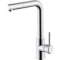 Küchenarmatur schwenkbar und ausziehbar - Wasserhahn druckfest mit Kaltstartfunktion, verchromt von SOLIDO