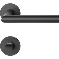 Solido - Türbeschlag Norwegen Türgriff auf Flachrosette wc rund Edelstahl schwarz Solido - Türbeschlag Norwegen Türgriff auf Flachrosette wc rund Edelstahl schwarz von SOLIDO