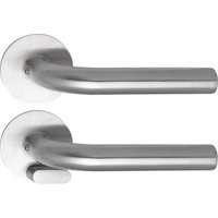 Solido - Türbeschlag Dublin Türgriff solo, Flachrosette rund wc blind, Edelstahl von SOLIDO