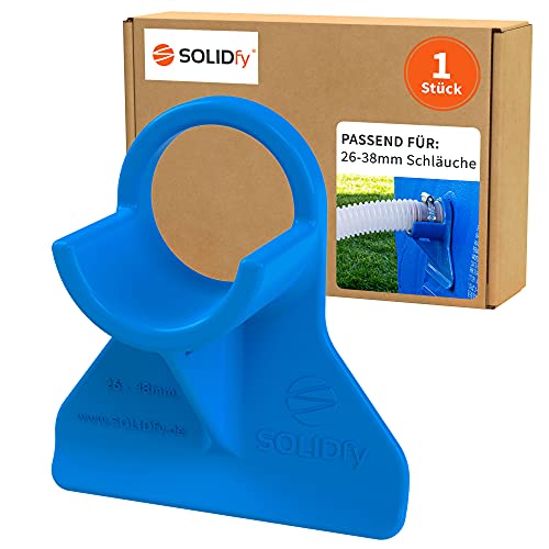 SOLIDfy® - 1x 26mm - 38mm Pool Schlauchhalter Knickschutz aus Kunststoff in blau für Intex und Bestway von SOLIDfy