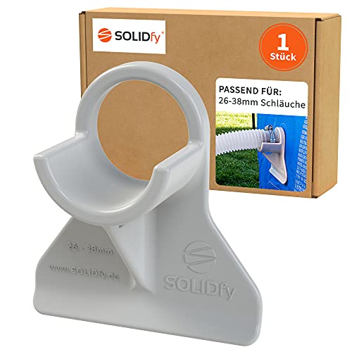 SOLIDfy® - 1x 26mm - 38mm Pool Schlauchhalter Knickschutz aus Kunststoff in grau für Intex und Bestway von SOLIDfy