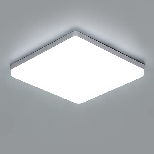 LED Deckenleuchte 48W 4320lm Quadratische Deckenlampe 6500K Tageslichtweiß Panel Light Badezimmerleuchte Innenbeleuchtung für Schlafzimmer Küche Flur Büro Esszimmer 30 * 30 * 4cm von SOLIKU