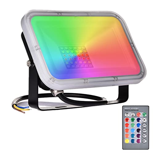 RGB LED Strahler 30W Farbwechsel Flutlichter mit Fernbedienung & Speicherfunktion Fluter Außen 16 Farben 4 Modi Dimmbare Außenbeleuchtung für die Landschaft IP67 Wasserdicht Flutlicht für Garten RGB LED Strahler 30W Farbwechsel Flutlichter mit Fernbedienung & Speicherfunktion Fluter Außen 16 Farben 4 Modi Dimmbare Außenbeleuchtung für die Landschaft IP67 Wasserdicht Flutlicht für Garten von SOLIKU