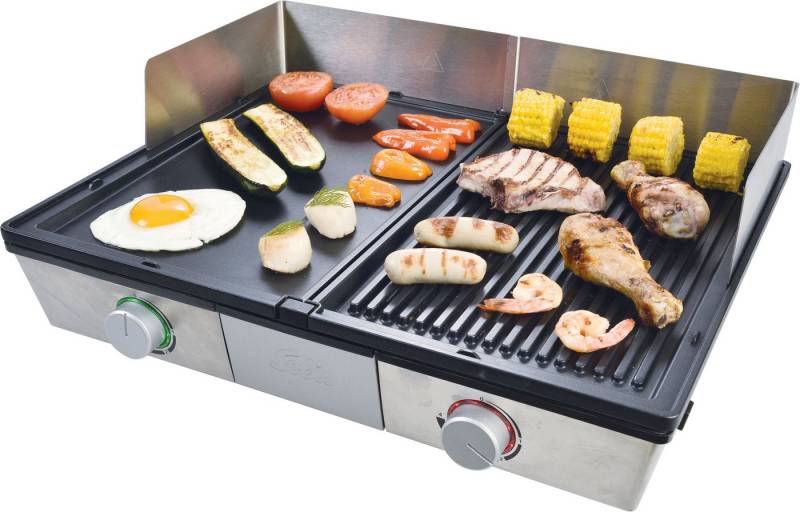 SOLIS OF SWITZERLAND Tischgrill Deli Grill (Typ 7951), 2200 W, Elektrogrill mit abnehmbaren Grillplatten von SOLIS OF SWITZERLAND