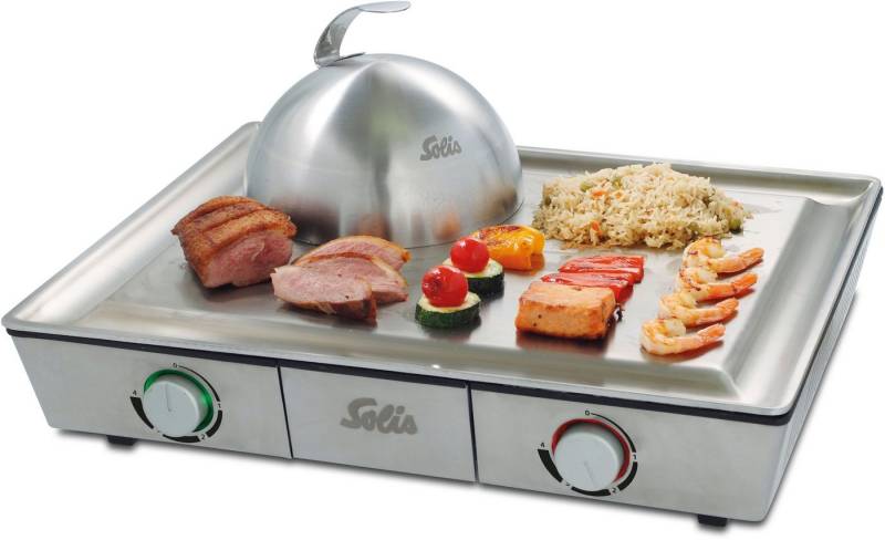 SOLIS OF SWITZERLAND Tischgrill Teppanyaki@Home (Typ 795), 2000 W, Beschichterter Grillbereich, Fettablauf von SOLIS OF SWITZERLAND