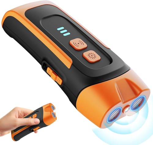 Anti Bell Gerät Hunde, Antibell Ultraschall Gerät Wiederaufladbar, 35Fuß Handgerät Hundegebell Stoppen mit LED, 3 Modi Antibell für Große Kleine Hunde Trainingsalarm Freien Innenbereich Hundeschreck von SOLITUZURODE