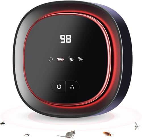 Mäuseschreck, Plug-in-Ultraschall Mäuse Vertreiben mit 4 Modi, 360°-Abdeckung Rattenabwehr Innenbereich Elektronisches Mücken- und Kakerlakenabwehrgerät für Mäuse, Insekten, Nagetiere, Fliegen von SOLITUZURODE