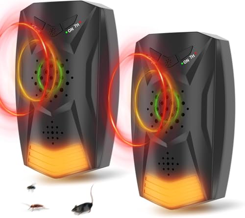 Ultraschall-Schädlingsbekämpfung – Ultraschall-Mückenschutz, elektronisch, Rodent Repellent Plug in Pest Control für Insekten, Rattenabwehr, leiser Modus, ungiftig, ohne Strahlung von SOLITUZURODE