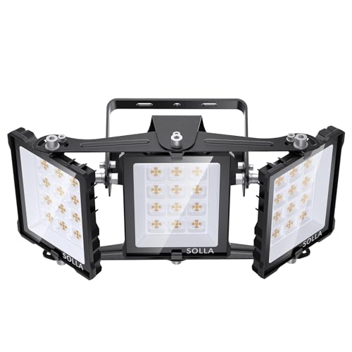 SOLLA 150W 2025 Plus NEU AUFGERÜSTET Dusk to Dawn Sensor LED Outdoor Flutlicht, Ultra Bright 15000LM 6000K Daylight White IP66 Waterproof, Stadium Lights, Flutlicht Sicherheitsleuchten für Höfe von SOLLA