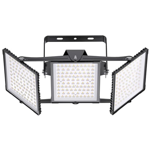 SOLLA 750W 2025 Plus Neue Aufrüstung LED Außenflutlicht, 75000LM 6000K Tageslichtweiß IP66 Wasserdicht, Stadionbeleuchtung, 3 Köpfe Verstellbares Außen-Sicherheitsbeleuchtung für Höfe, Terrassen von SOLLA