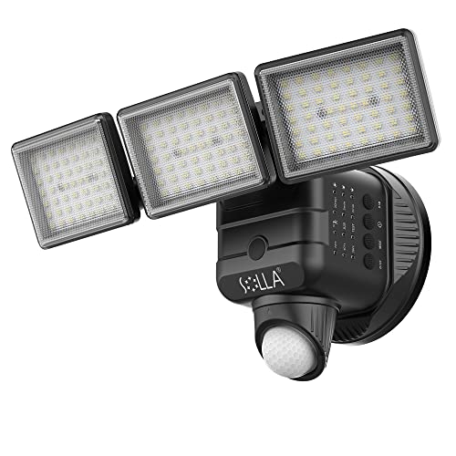 SOLLA LED Sicherheitslicht 5000LM Flutlicht Außenstrahler mit Bewegungsmelder 5000K 3 Einstellbare Flutlicht mit IP65 für Eingänge, Treppen, Hof und Garage - Schwarz von SOLLA