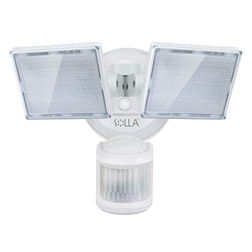 SOLLA led strahler mit bewegungsmelder, 34 W 3000LM Superhell LED-Sicherheitslicht Außen, IP65 Wasserdicht PIR Außenstrahler,5000K 2 Köpfe LED Flutlicht für Garage, Garten, Veranda, Auffahrt von SOLLA