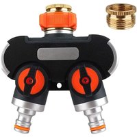 Sollbry - 2-Wege-Verteiler – 3/4 Zoll und 1/2 Zoll Y-Wasserverteiler mit Wasserhahn-Adapter für Gartenbewässerung, Waschen, Haustiere, einstellbarer von SOLLBRY