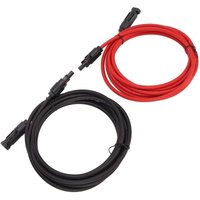 2er-Pack Solar-Verlängerungskabel mit 2,5-mm-Stecker mit weiblichen und männlichen Anschlüssen für Solar-Photovoltaik-Systeme (5 m, schwarz, rot) von SOLLBRY