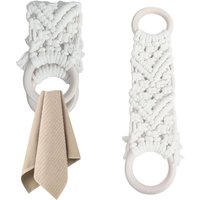 2er Set Handtuchhalter, Handtuchhalter, Handtuchhalter ohne Bohren, gehäkelter Geschirrtuchhalter, Handtuchhalterschlaufe zum Aufhängen - Sollbry von SOLLBRY