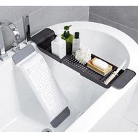 2er-Set verstellbare Badewannenablage – Badewannentischablage (1 weiße Halterung + 1 schwarze Halterung) - Sollbry von SOLLBRY