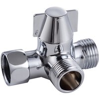 Sollbry - 3-Wege-Umstellventilschalter für Dusche, Handbrause und Kopfbrause. Duscharm 3-Wege-Umsteller aus massivem Messing, poliertes Chrom Sollbry - 3-Wege-Umstellventilschalter für Dusche, Handbrause und Kopfbrause. Duscharm 3-Wege-Umsteller aus massivem Messing, poliertes Chrom von SOLLBRY