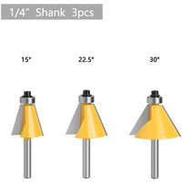 3PCS 6,35mm Winkel Abgeschrägte Router Bits 2 Schlegel 15°/22,5°/30° Abgeschrägte Senker Zimmerei kantenschneider Für Holzbearbeitung Zimmerei Bohrer 3PCS 6,35mm Winkel Abgeschrägte Router Bits 2 Schlegel 15°/22,5°/30° Abgeschrägte Senker Zimmerei kantenschneider Für Holzbearbeitung Zimmerei Bohrer von SOLLBRY