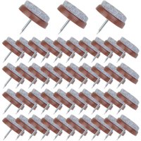 50 Stück 24 mm Filz-Nagel-Stuhlpolster zum Schutz von Möbelbeinen, braun - Sollbry 50 Stück 24 mm Filz-Nagel-Stuhlpolster zum Schutz von Möbelbeinen, braun - Sollbry von SOLLBRY