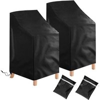 Gartenstuhlhussen, 2er-Set, wasserdicht, winddicht, UV-beständig, Oxford-Polyester, stapelbare Stuhlhussen, passend für bis zu 6 Stühle - Sollbry von SOLLBRY