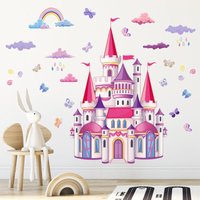Sollbry - Kinder Wandaufkleber Schloss Wandaufkleber Prinzessin Deko Aufkleber Kinderzimmer Mädchen Baby Deko von SOLLBRY