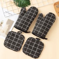 Sollbry - Ofenhandschuhe, 1 Paar Baumwoll-Ofenhandschuhe mit 2 Topflappen, waschbare Ofenhandschuhe, rutschfeste Küchenhandschuhe, hitzebeständige Sollbry - Ofenhandschuhe, 1 Paar Baumwoll-Ofenhandschuhe mit 2 Topflappen, waschbare Ofenhandschuhe, rutschfeste Küchenhandschuhe, hitzebeständige von SOLLBRY