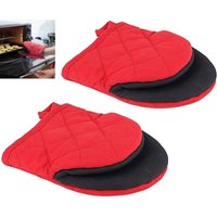 Sollbry - Paar kurze Ofenhandschuhe, hitzebeständig für 500 Grad, rutschfeste Oberflächen und Aufhängeschlaufenhandschuhe, Backen, Grillen, von SOLLBRY