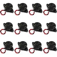Packung mit 12 elektronischen Alarmen SFM-27-I – Aktiver piezoelektrischer elektronischer Summer – dc 3–24 v – mit Kabel – 110 mm - Sollbry von SOLLBRY