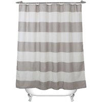 Duschvorhang mit taupefarbenen Streifen und 12 Haken, beige, wasserdichter, schimmelresistenter Stoffvorhang für Badezimmer, 180 x 180 cm - Sollbry von SOLLBRY