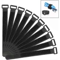 Set mit 10 Stück Kratzkabelbindern, 2,5 × 30 cm wiederverwendbaren Kabelbindern, verstellbaren Nylon-Kabelbindern - Sollbry von SOLLBRY