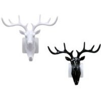 Sollbry - Set mit 2 einfachen Hirschkopf-Wandhaken, Kleider- und Huthaken, robust, rustikal, dekorativ, Geschenk (Hirsch) von SOLLBRY