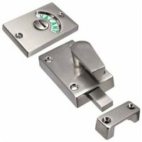 Sollbry - 1-teiliger Türriegel mit Belegungsanzeige, leerer/betätigter Riegel für Badezimmer, Toilette, öffentliche Toilette (Satin-Nickel) von SOLLBRY