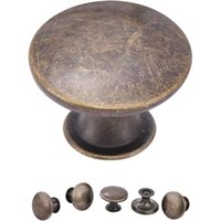 Sollbry - 16 Stück Küchenschrankknöpfe, Kommodenknöpfe, Schubladenknöpfe, runde Schubladengriffe mit Schrauben, antikes Messing, 3 cm Durchmesser, Sollbry - 16 Stück Küchenschrankknöpfe, Kommodenknöpfe, Schubladenknöpfe, runde Schubladengriffe mit Schrauben, antikes Messing, 3 cm Durchmesser, von SOLLBRY