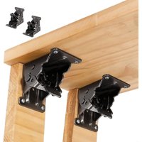 Sollbry - 2-teilige faltbare Stützhalterung, selbstsichernde Scharniere, klappbares Möbelklappen-Beinscharnier, faltbare Stützbeinbeschläge und von SOLLBRY