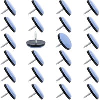 24er-Pack Stuhlgleiter zum Aufnageln (2,5 cm Durchmesser), Teflon-Stuhlgleiter für Parkett, Teppich, Holzmöbel, Möbelbeingleiter aus ptfe (Teflon). von SOLLBRY