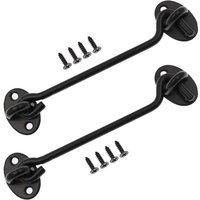 Sollbry - 2er-Pack 15,2 cm Türriegel, 15,2 cm Haken- und Ösen-Türriegel, einfaches Schloss für Scheunentüren, schwarzes Schiebetürschloss mit Sollbry - 2er-Pack 15,2 cm Türriegel, 15,2 cm Haken- und Ösen-Türriegel, einfaches Schloss für Scheunentüren, schwarzes Schiebetürschloss mit von SOLLBRY