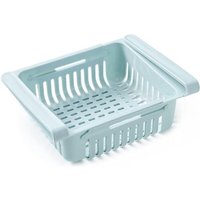 Sollbry - 2er-Pack Kühlschrank-Schubladen-Organizer für Regale – verstellbarer Küchen-Organizer mit verschiebbarer Aufbewahrungsbox (blau, 20,5 x von SOLLBRY
