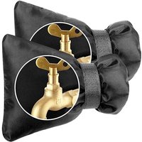 Sollbry 2er-Pack Outdoor-Wasserhahnabdeckung, verdickter Frostschutz, wärmeisolierte Wasserhahnabdeckung für den Winter (schwarz) von SOLLBRY
