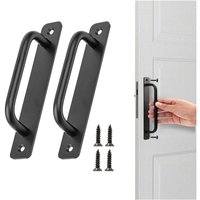 Sollbry 2er-Pack Scheunentürgriff für Schiebetüren, Scheunentürgriff aus schwarzer Aluminiumlegierung für Küchenschrank, Badezimmer (148 mm) von SOLLBRY