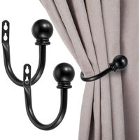 Sollbry - 2er-Pack dekorative Vorhang-Raffhalter aus Metall, wandmontierte Fenstervorhang-Raffhalter für Schlafzimmer, Wohnzimmer, Büro, wird mit von SOLLBRY