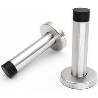 2er-Pack robuste Türstopper aus 304-Edelstahl, an der Wand montierte Türhalterung mit niedrig montierten Stoßstangen-Endkappen, schwarz - Sollbry von SOLLBRY