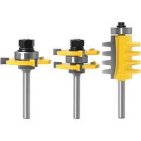 3-teiliges 6-mm-Schaft-Hartmetall-Meißel-Bit-Set, umkehrbarer Fingerklebefugenschneider, 3-Zähne-Feder- und Nutschneider, Holz-T-Form für von SOLLBRY