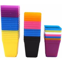 Sollbry - 50 Stück Büro kleine Blumentöpfe kleine Plastiktöpfe Pflanzgefäße Outdoor Indoor Blumentopf Blumentöpfe Outdoor Kunststoff Blumentopf von SOLLBRY