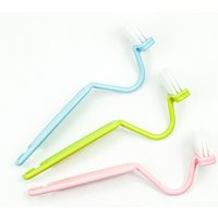 8 Zoll V-förmige gebogene Toilettenbürste aus Kunststoff zum Reinigen von Toilettenecken (blau, grün, rosa, 3er-Pack) - Sollbry von SOLLBRY
