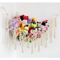 Sollbry - Boho Stofftiernetz oder Hängematte, 61 Zoll große Spielzeughängematte, Makramee-Stofftier-Eckaufbewahrungsnetzhalter, von SOLLBRY