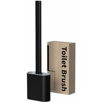 Flexible Silikon-Toilettenbürste mit Halter, Tiefenreinigungs-Toilettenbürste mit rutschfestem Kunststoffgriff, biegsamer Schüsselkopf zum Reinigen von SOLLBRY