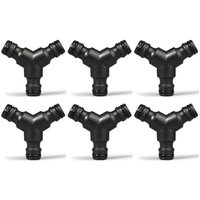 Sollbry - Kunststoff-Schlauchverteiler zum Aufstecken (3-Wege), Y-Stecker, Gartenschlauch-Anschluss, Y-Anschluss, 6 Stück von SOLLBRY
