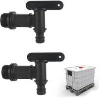 Sollbry - Kunststoff-Tankhahn, 2er-Set Regenzisternenhahn 3/4 Zoll IBC-Ablaufhahn, Kunststoff-Ersatzhahn für Zisterne für Regenwassersammler Sollbry - Kunststoff-Tankhahn, 2er-Set Regenzisternenhahn 3/4 Zoll IBC-Ablaufhahn, Kunststoff-Ersatzhahn für Zisterne für Regenwassersammler von SOLLBRY