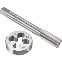 M10 x 0,75 mm metrisches HSS-Gewindebohrer- und Schneideisen-Set, Maschinengewindebohrer mit rundem Werkzeug aus legiertem Stahl - Sollbry M10 x 0,75 mm metrisches HSS-Gewindebohrer- und Schneideisen-Set, Maschinengewindebohrer mit rundem Werkzeug aus legiertem Stahl - Sollbry von SOLLBRY